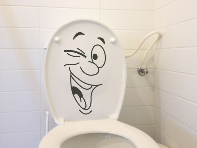 Winky face | Toilet cover sticker