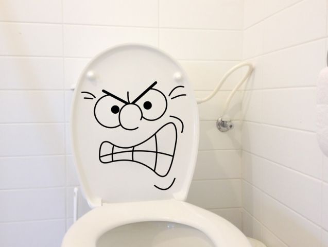 Angry face | Toilet cover sticker