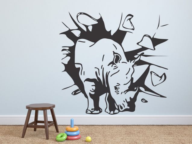 Angry rhino | Wall sticker