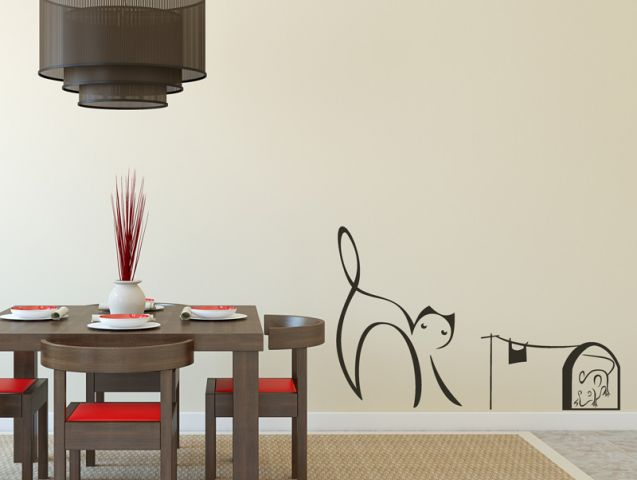Cat and mouse | Wall sticker