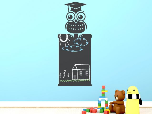 Smart owl chalkboard | Wall sticker