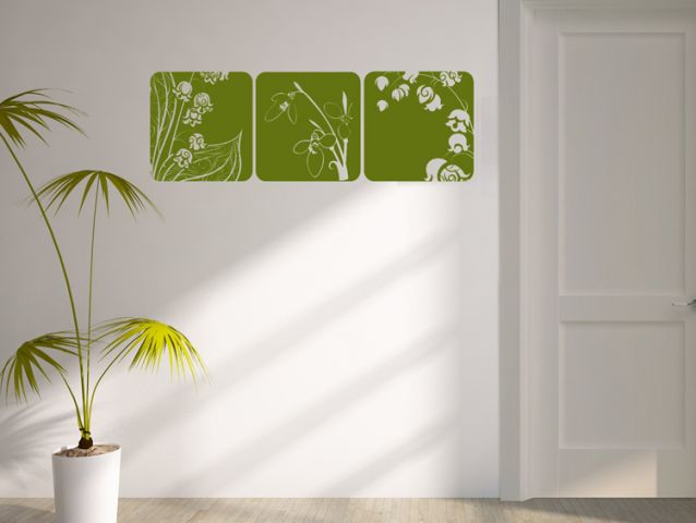 Floral cubes | Wall sticker