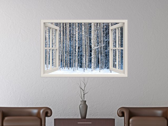 Snowy woods | 3D Window sticker