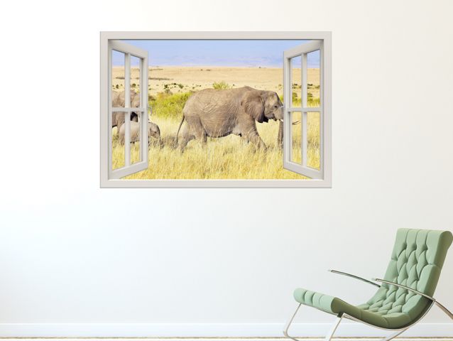 Elephant family | 3D window sticker