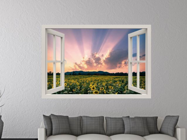 Sunflower sunset | 3D window sticker