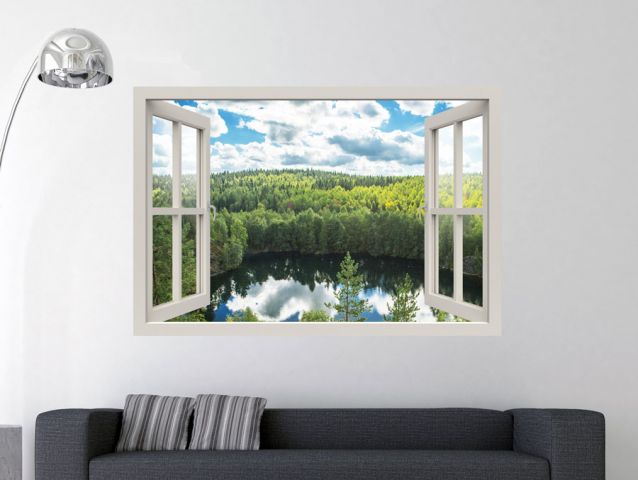 Lake in the forest | 3D Window sticker