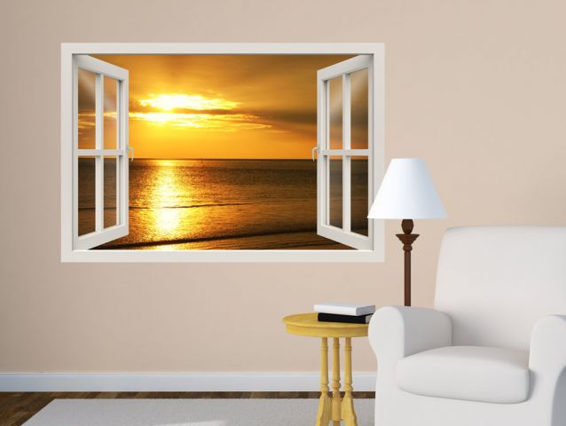 Golden sunset | 3D window sticker