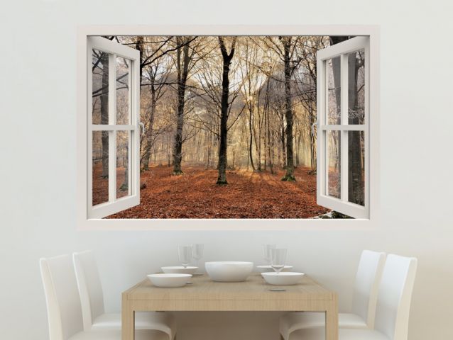 Autumn in the forest | 3D window sticker