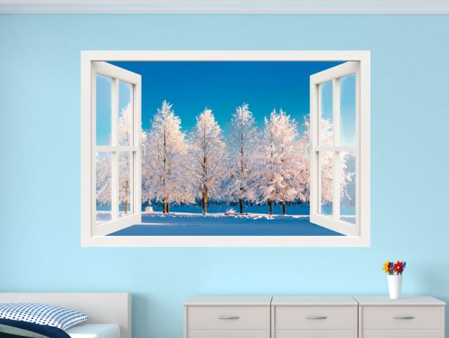 Snowy trees | 3D window sticker