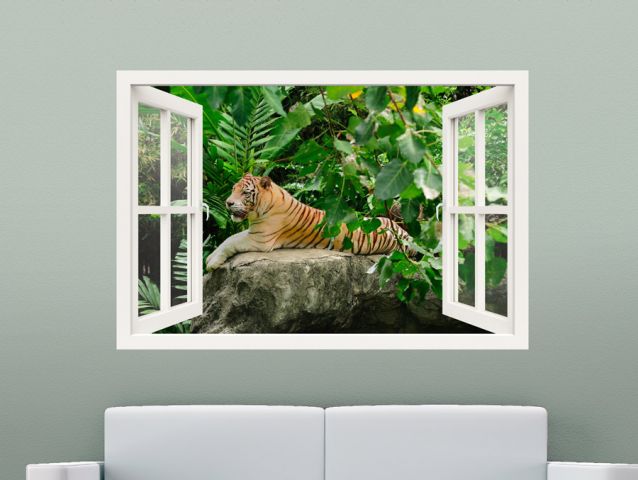 Resting tiger | 3D window sticker