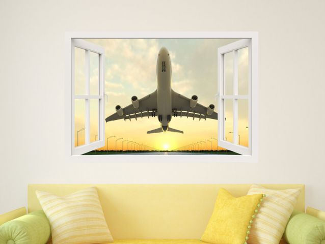 Plane | 3D window sticker