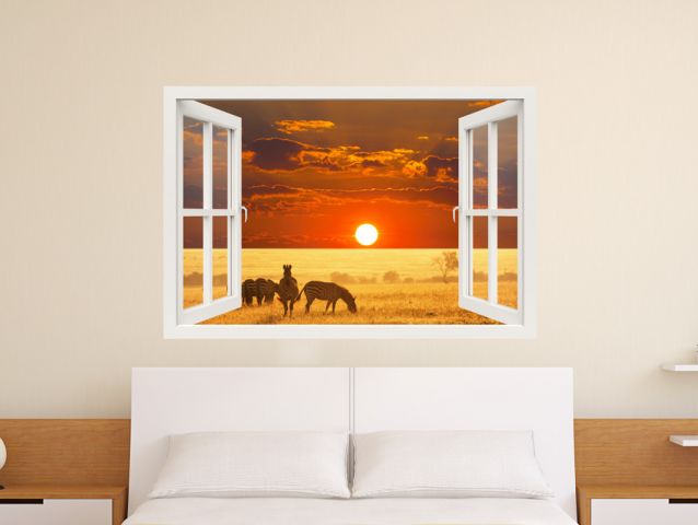 Safari sunset | 3D window sticker
