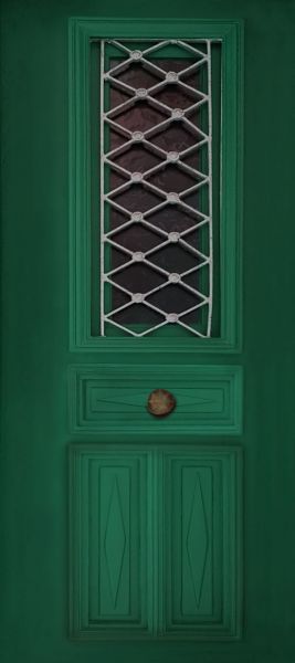 Country green | Door wallpaper sticker
