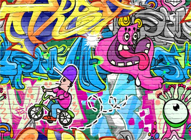 Street art | Sticker wallpaper