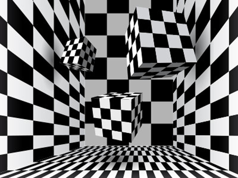 3D wallpaper cubes checkers