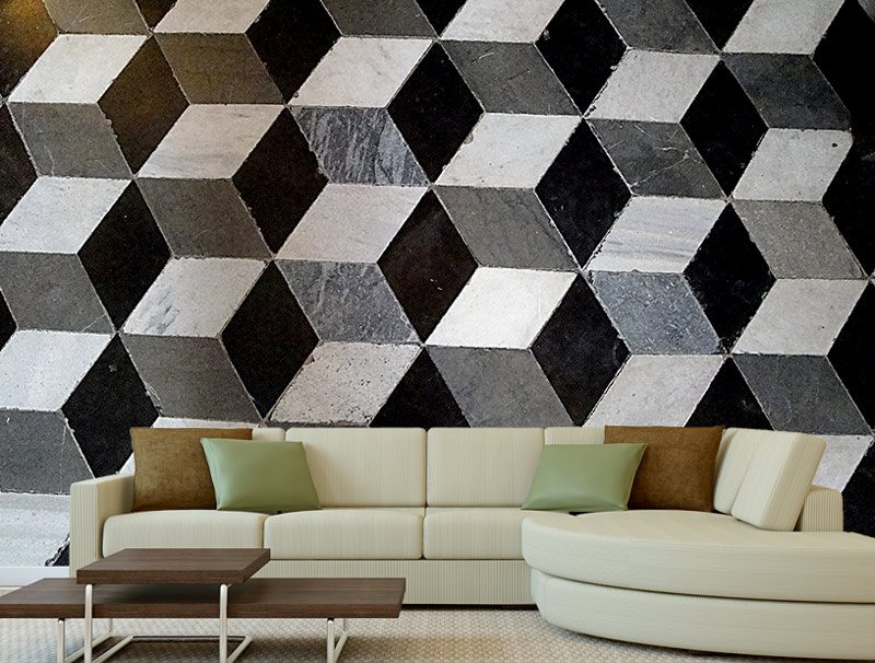 Grey cubes | Wallpaper sticker