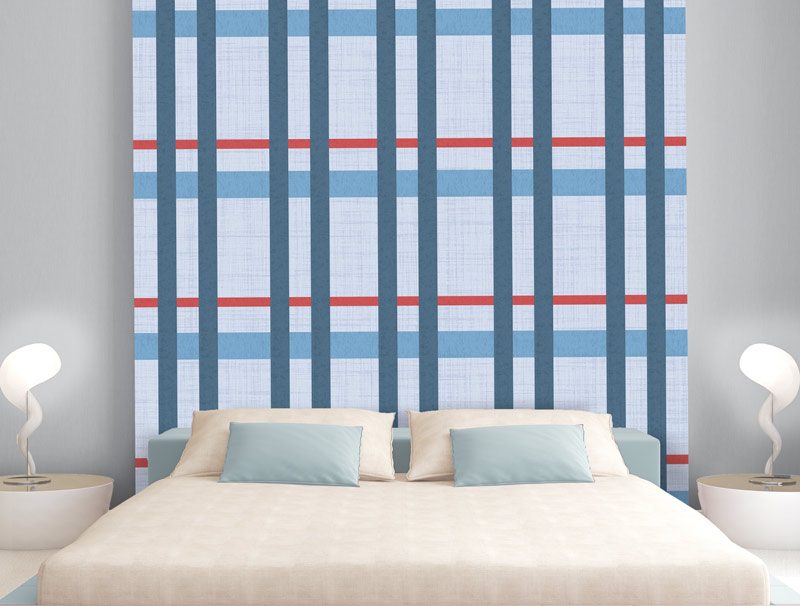 Red and blue plaid | Wallpaper sticker