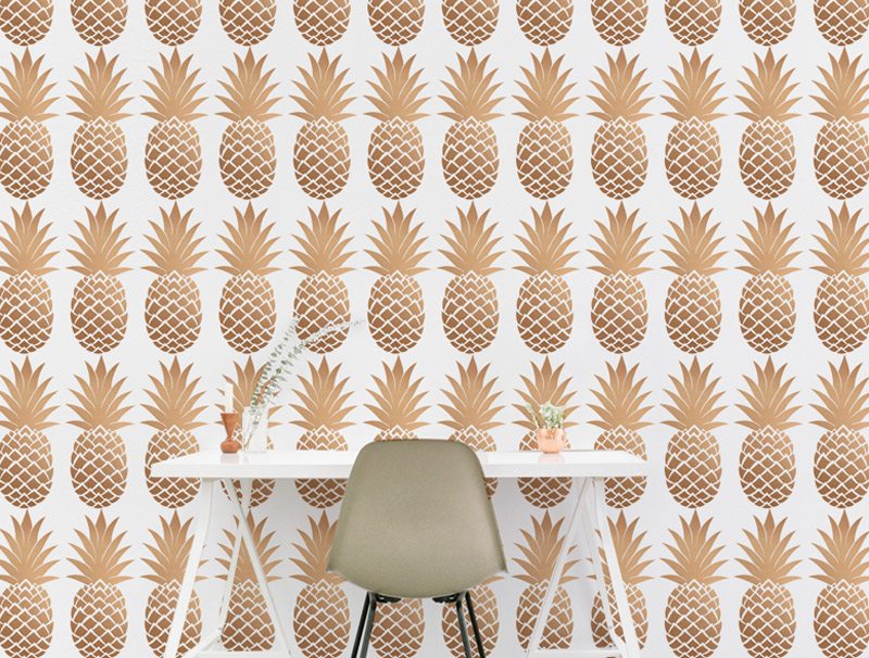 Golden pineapple | Wallpaper sticker