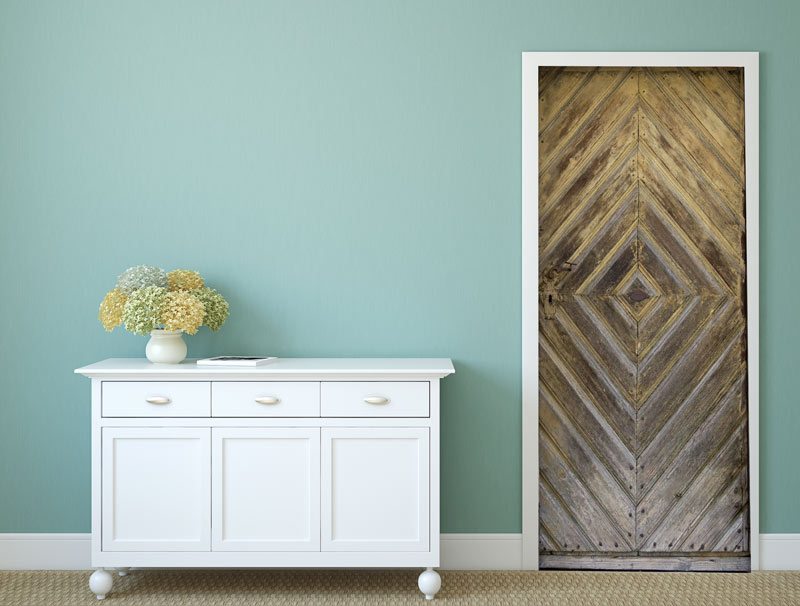 Retro wood | Door wallpaper