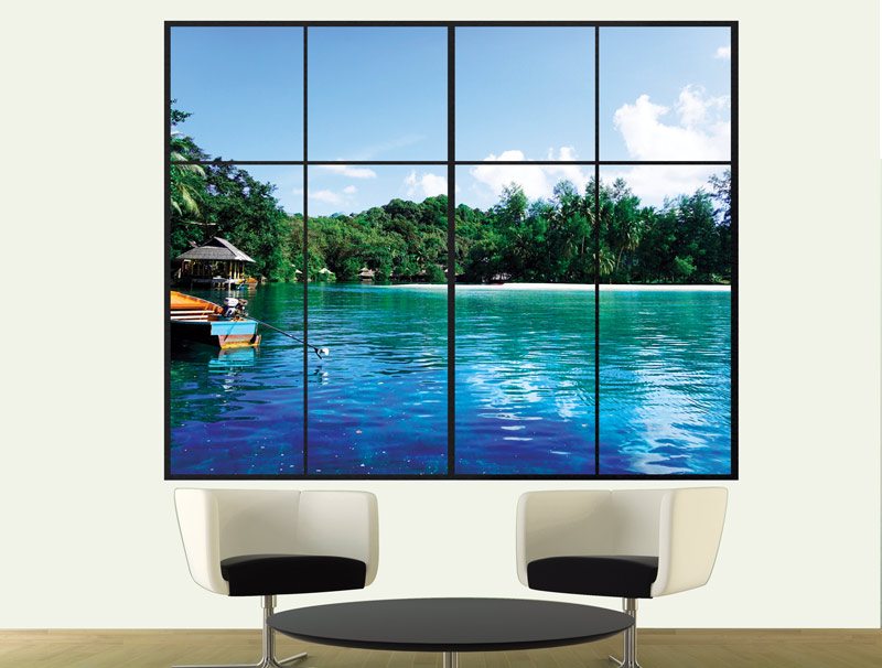 Window to a tropical island | 3D window sticker
