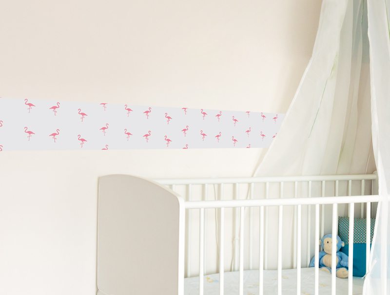 PInk flamingo border | Wall sticker