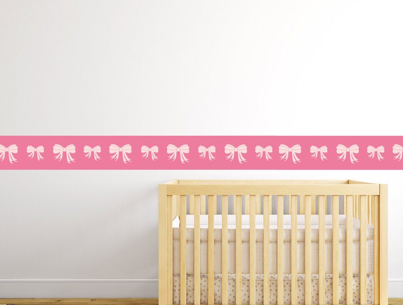 Pink bows border | Wall sticker