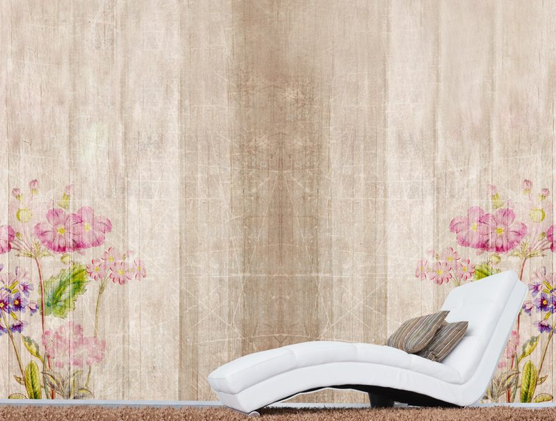 Floral wood | Wallpaper sticker