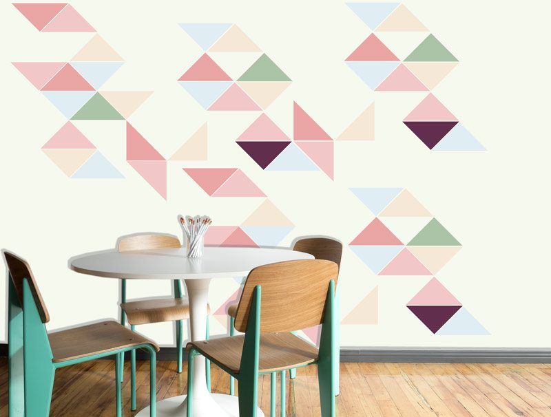 Pastel triangles | Wallpaper sticker