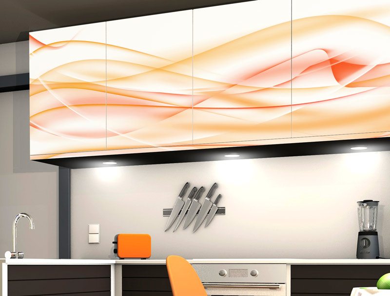Orange waves | Furniture wallpaper