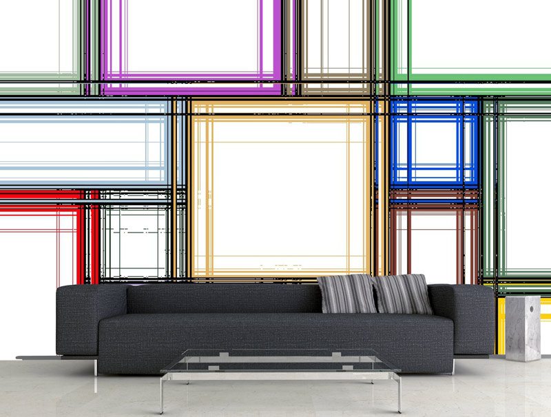 Squares and lines | Sticker wallpaper