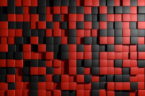 Red and black cubes |  Wallpaper sticker