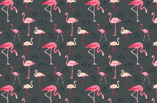 Dark flamingos | Sticker wallpaper