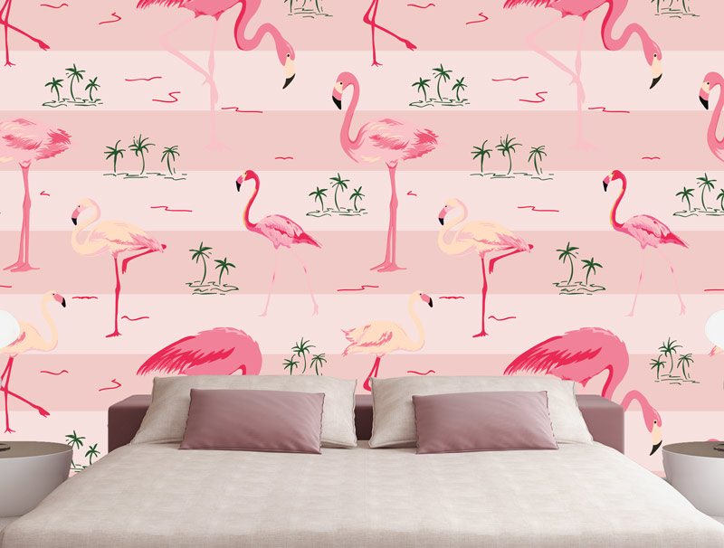 Pink flamingo | Sticker wallpaper