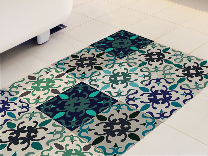 Blue and teal | Floor sticker tiles