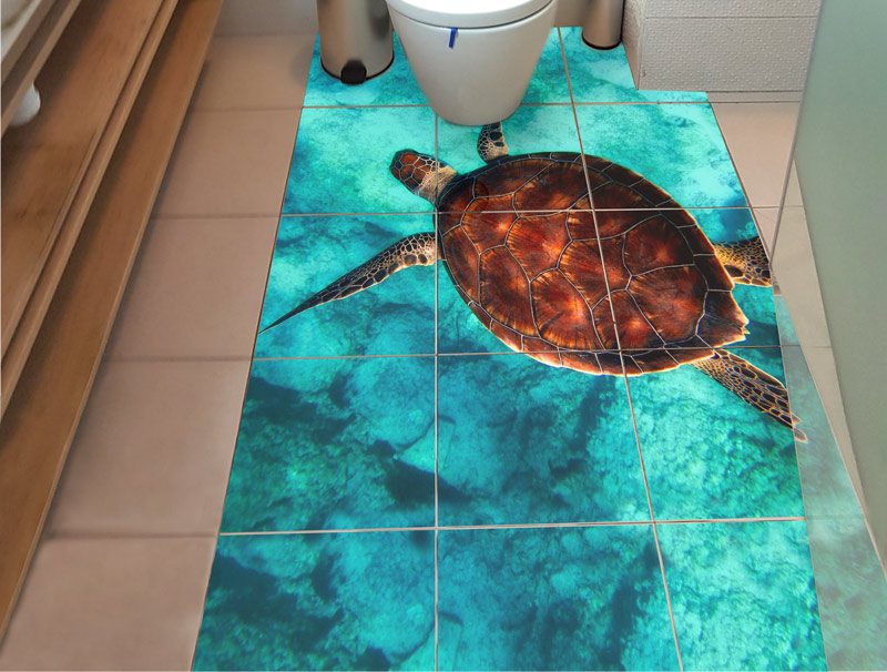 Sea turtle | Tileable floor stickers