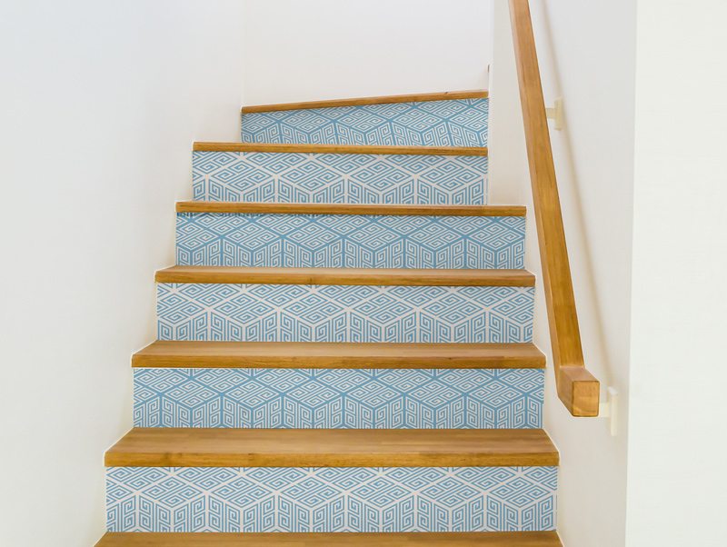Stickers for stairs | Blue geometric