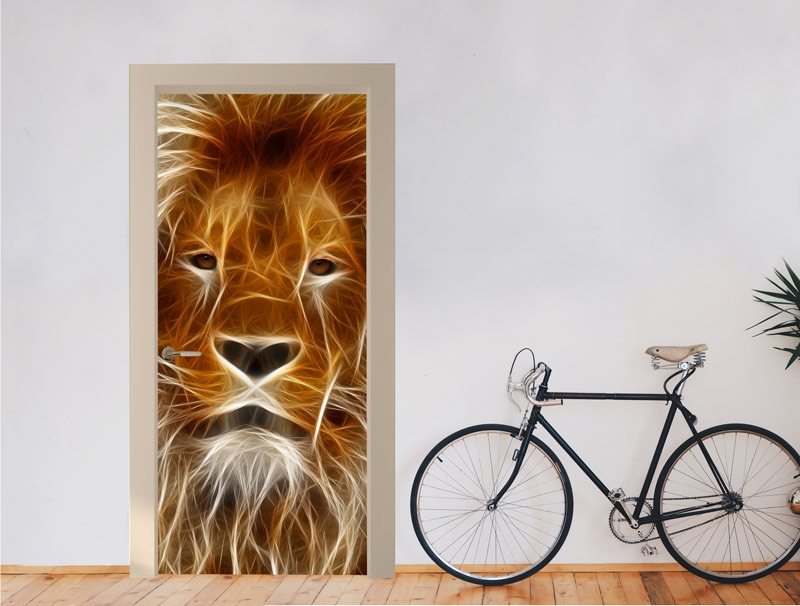 Lion painting | Door wallpaper