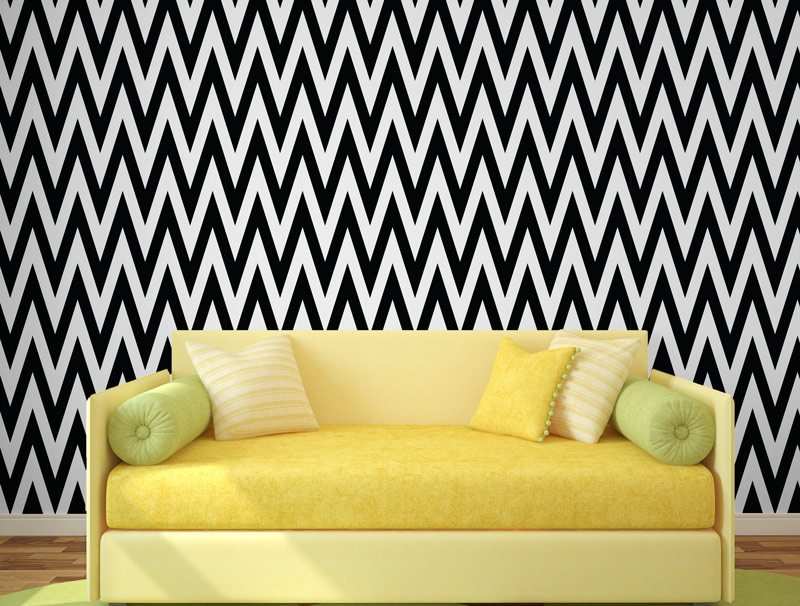 B&W Zigzag | Wallpaper sticker