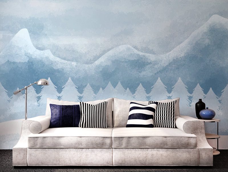 Blue snowy mountains | Wallpaper sticker