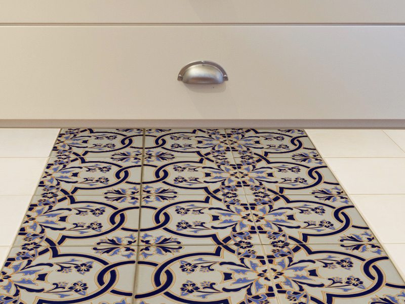 Beige and purple | Floor sticker tiles