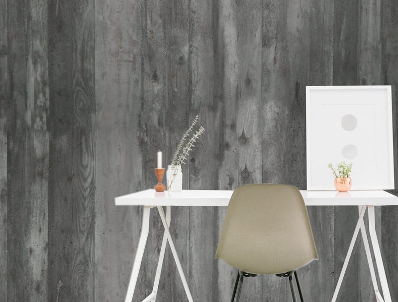 Grey wooden planks | Sticker wallpaper