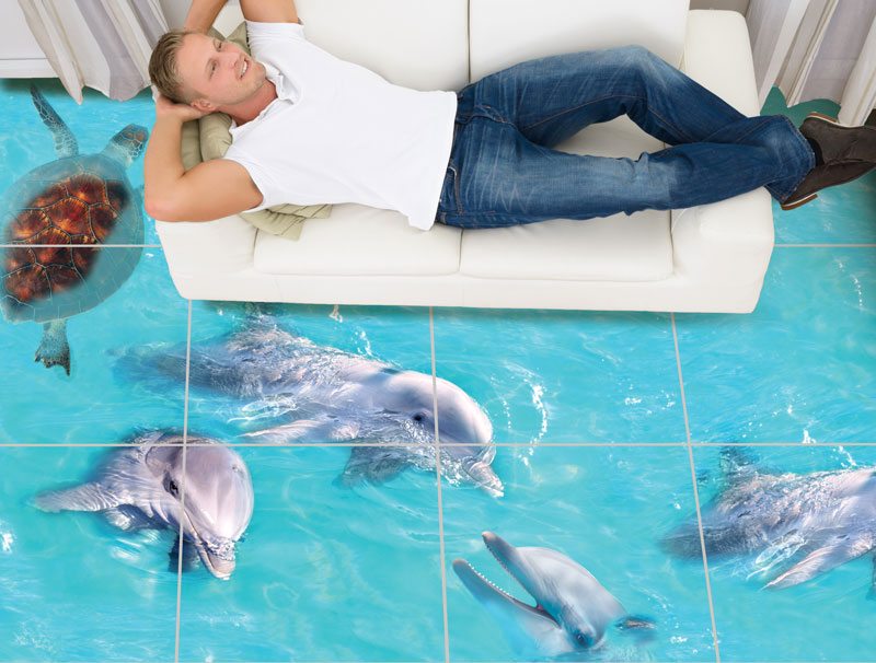 Dolphins | Tileable floor stickers