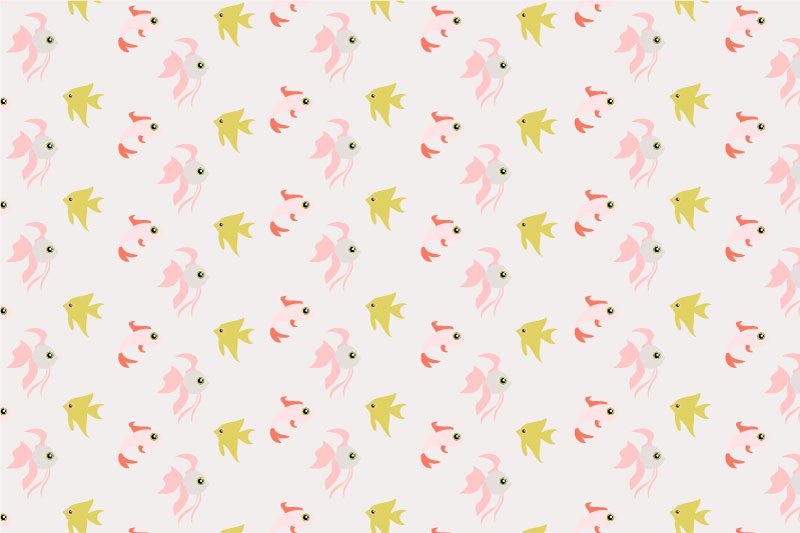 Pink fishes | Sticker wallpaper