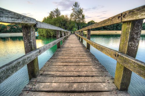 Bridge on the lake | Wallpaper sticker