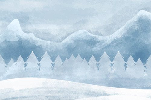 Blue snowy mountains | Wallpaper sticker