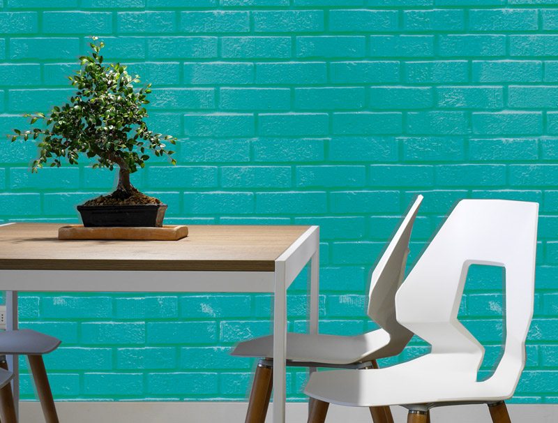 Turquoise Bricks Wallpaper