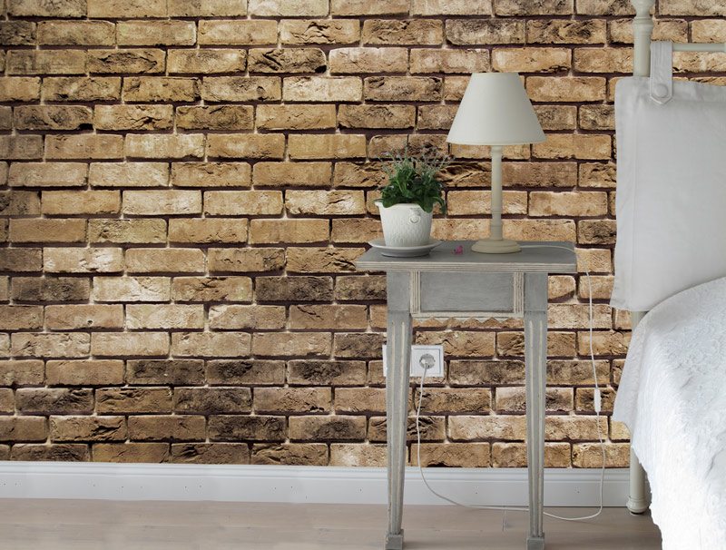 Brick wallpaper stone color