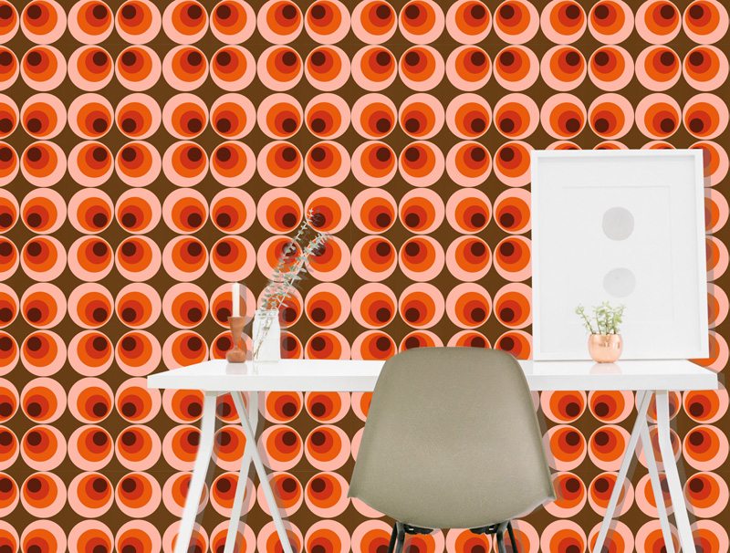 Retro wallpaper In Brownish And Red colors