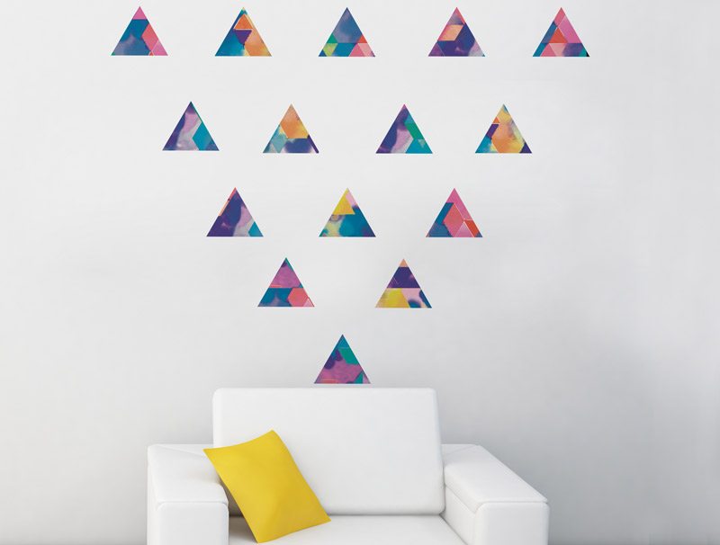 Decorative triangular wall decals