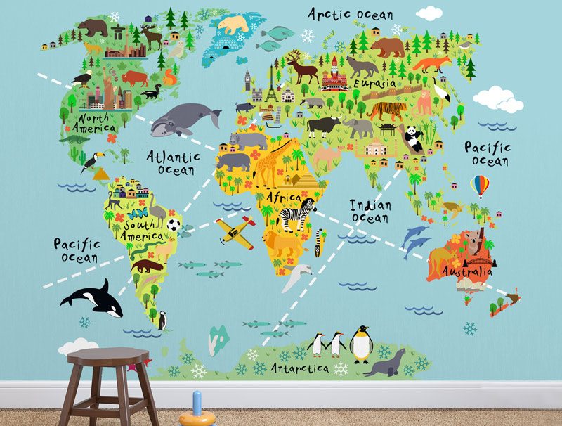 Colorful Wallpaper of World Map